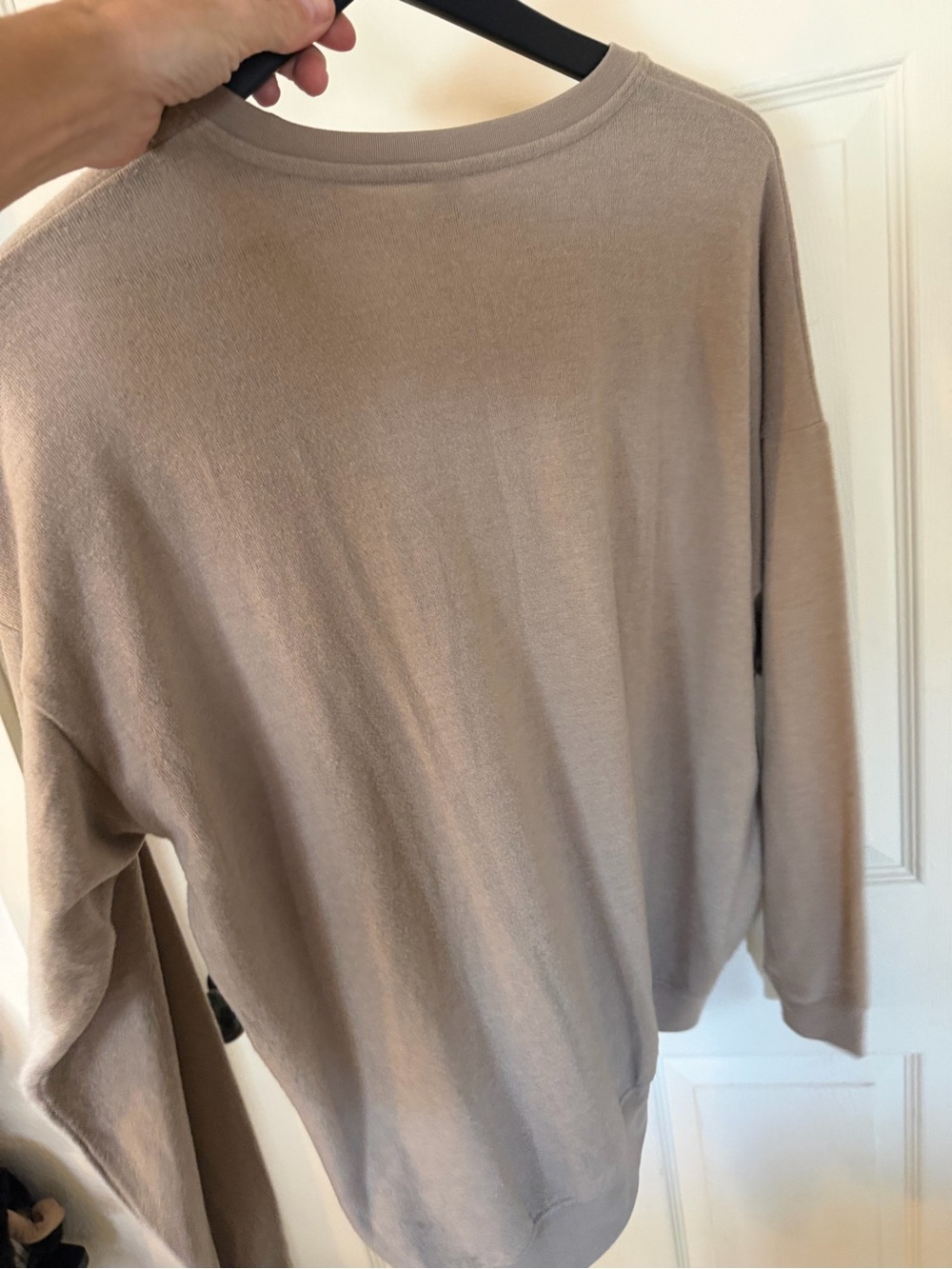 ALO Yoga Relaxed Crewneck Sweater in Taupe - Picture 6 of 7
